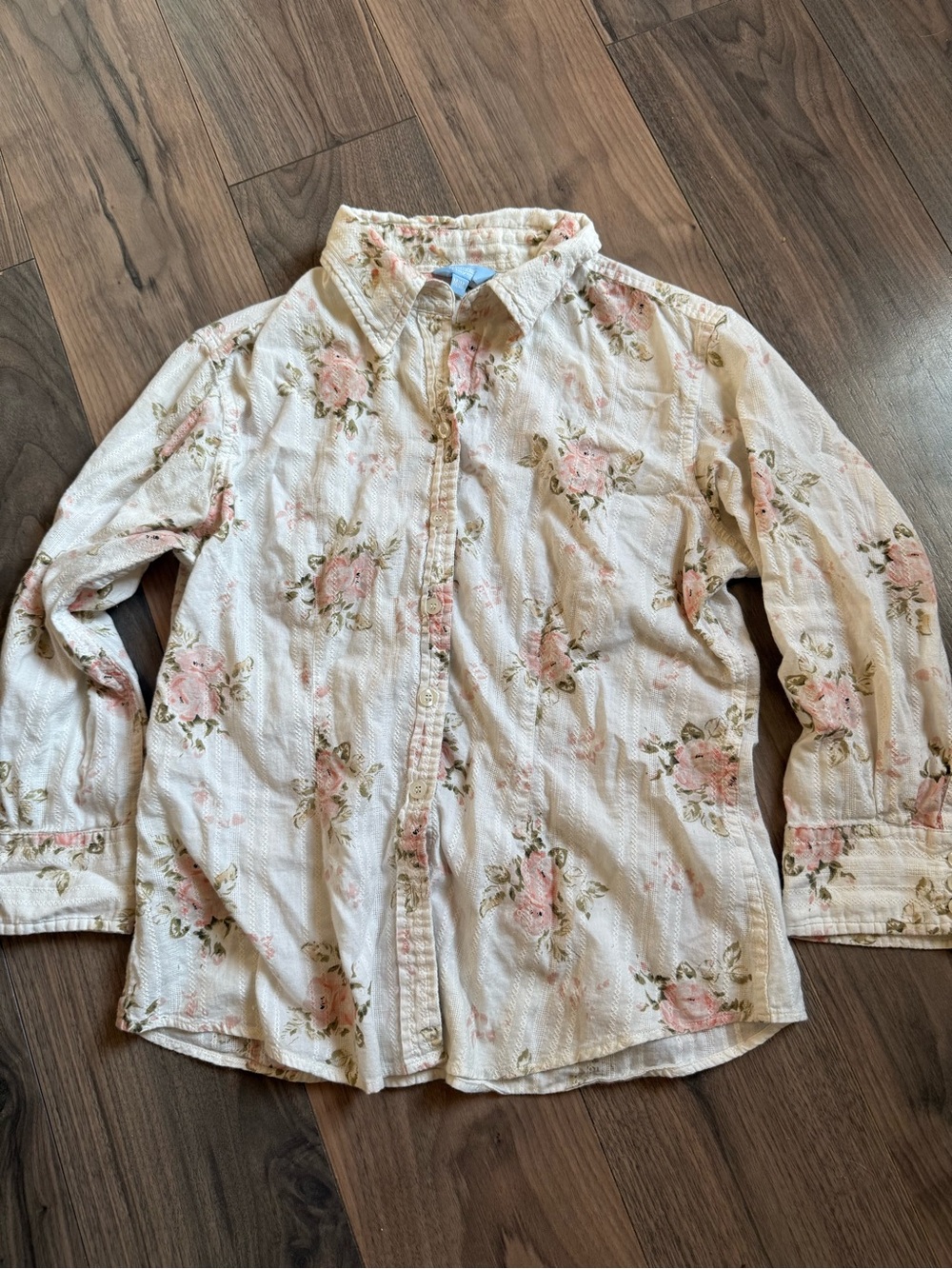 Vintage Floral Quarter Sleeve Blouse